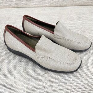 Donald J Pliner Sport Nadia Beige Woven Leather Loafers Made in Italy Womens 5.5